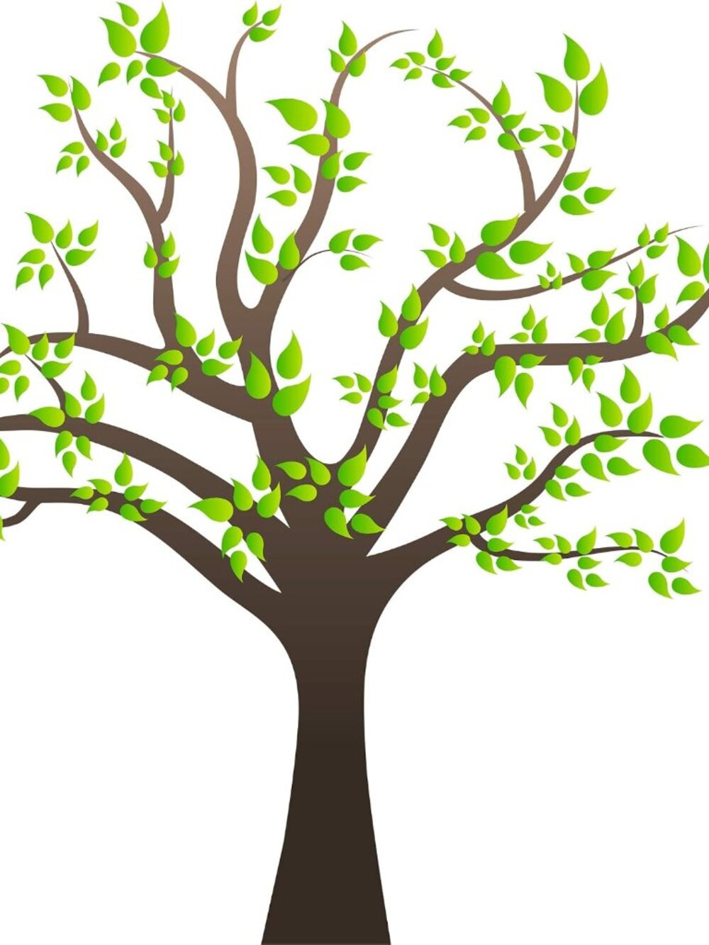 Removable Cartoon Giant Brown Tree Wall Decals DIY Leaves Wall Sticker Peel and
